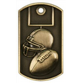 3-D Metal Dog Tag - Football - Antique Bronze - 2" x 1-1/8"